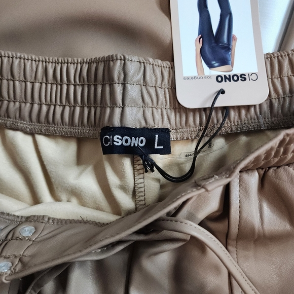 Cisono Faux Leather Pants Size Large - Picture 10 of 16
